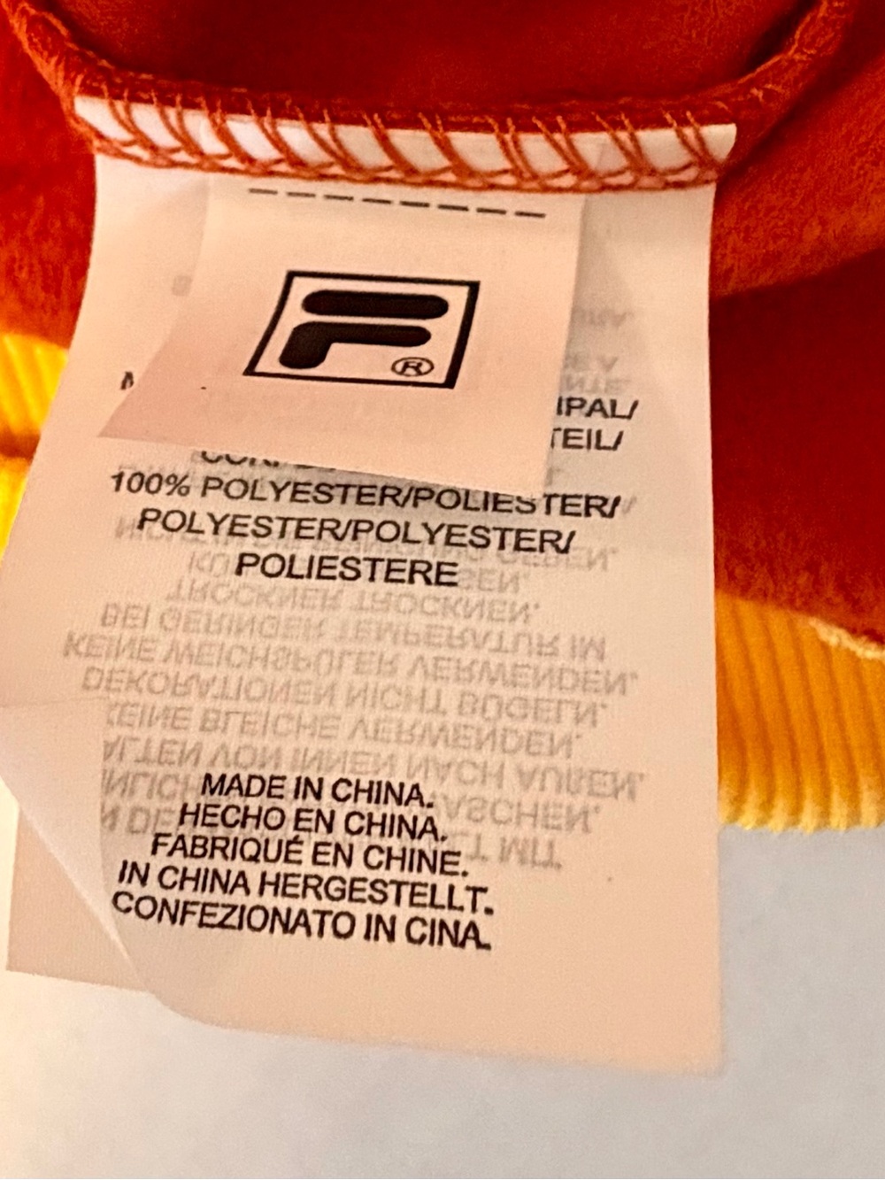 Fila Yellow & Red Colorblock Zip Jacket Small - Picture 13 of 16